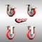 Service Caster 4 Inch 316SS Red Polyurethane Swivel Top Plate Caster Lock Brake 2 Rigid, 2PK SCC-SS316TTL20S414-PPUB-RED-2-R-2 - alternate 2